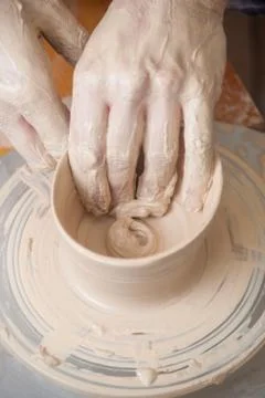 Hands of a potter Foto stock
