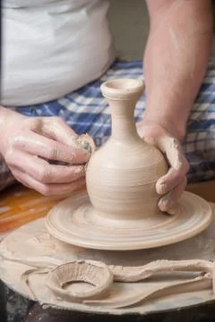 Hands of a potter Stock Photos
