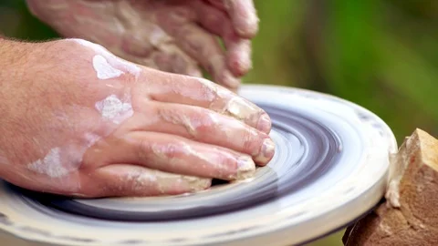 Hands of a potter working with clay Stock Footage 115082184