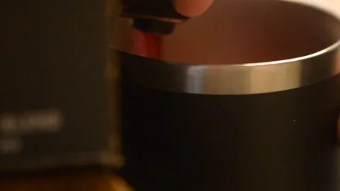 Hands Pouring Red Wine from Box into Cup Close-Up Stock Footage 303167840