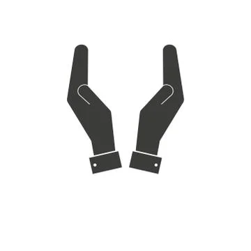 Hands that pray. vector best flat icon, EPS10 contour flat style minimal logo Stock Illustration