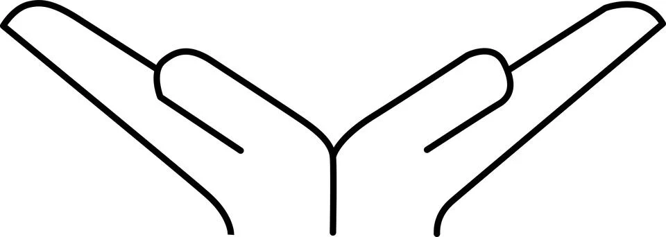 Hands in prayer position Vector Illustrazione stock