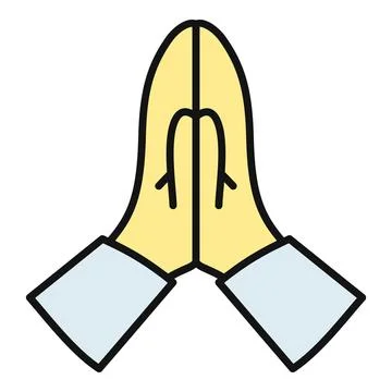 Hands in praying gesture representing prayer faith hope 库存插图