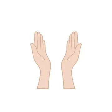 Hands praying for help raised upwards Stock Illustration