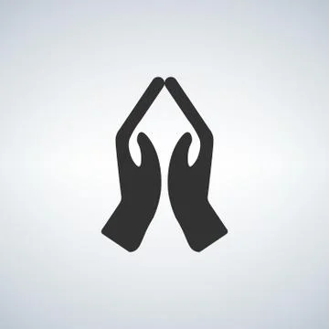 Hands praying icon Stock Illustration