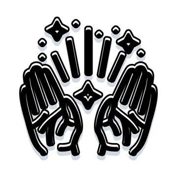 Hands praying receiving divine light and blessing Stock Illustration