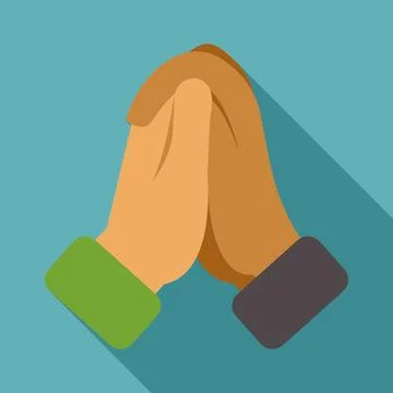 Hands praying together in unity gesture illustration Stock Illustration