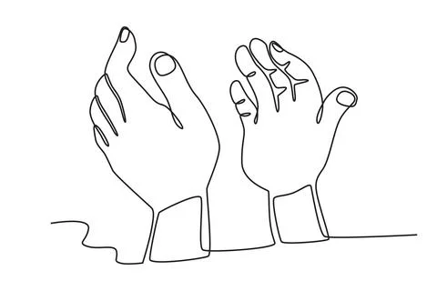 Hands prepare to applaud Stock Illustration