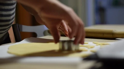 Hands preparing cookies Stock Footage 100551104