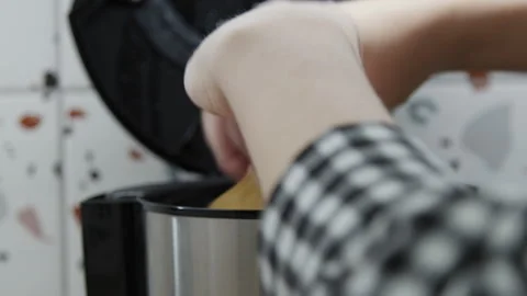 Hands preparing a filter in a coffee machine. Stock Footage 266417513