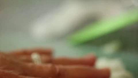 Hands Prepping Chopped Onions Video stock 75212447