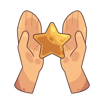 Hands Presenting Star illustration Stock Illustration