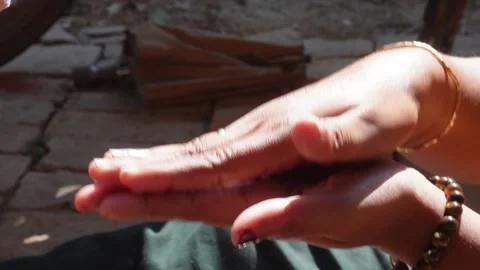 Hands Pressed Together 스톡 동영상 332573331