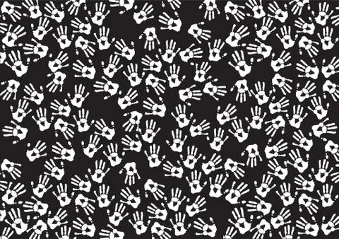 Hands print abstract background Stock Illustration