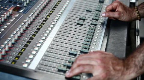 Hands on professional audio mixer Video stock 56629870