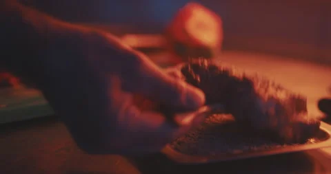 Hands of professional chef preparing meat for cooking Stock Footage 203557301