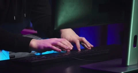 Hands of a programmer close-up Stock-Footage 174726199