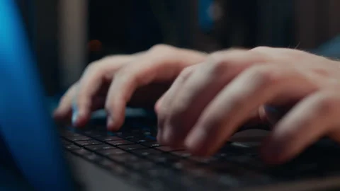 Hands of Programmer Typing on Laptop indoors Stock Footage 311308885