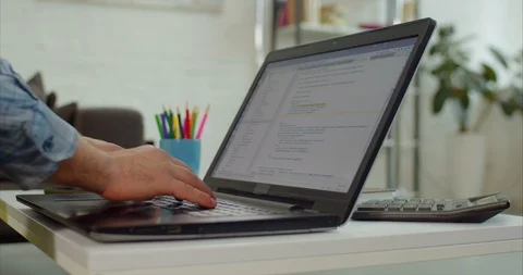 Hands of programmer working with computer in office Stock-Footage 100633509