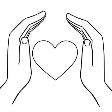 Hands protect heart 스톡 일러스트