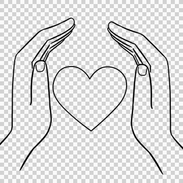 Hands protect heart イラスト素材