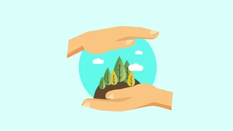 Hands Protecting Nature Stock Footage 335624377