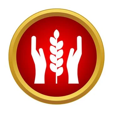 Hands protecting wheat grain for global food security Stock Illustration