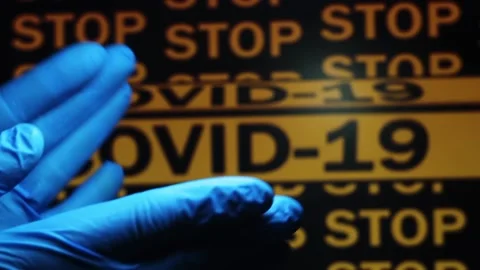 Hands In Protective Gloves Applauding To Medics And Doctors Who Stop Pandemic Stock Footage 135763639