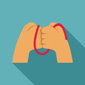 Hands pulling rope demonstrating strength and cooperation concept Stock Illustration