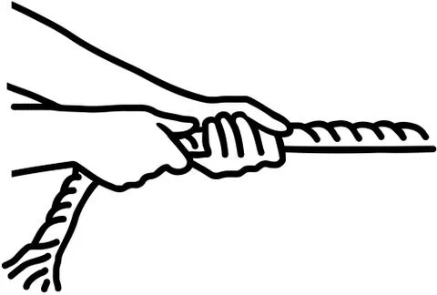 Hands pulling rope - tug of war Stock Illustration