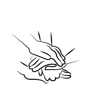 Hands put on each other teamwork Stock Illustration