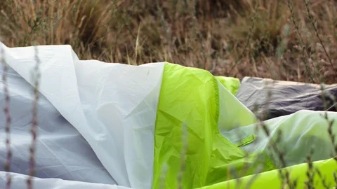 Hands put up a tent Video stock 94840301