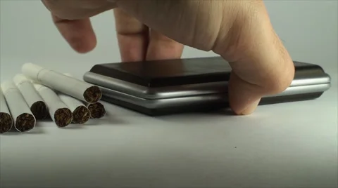 Opened Cigarette Holder Isolated On Whi... | Stock Video