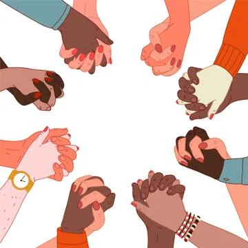 Hands putting together Illustrazione stock