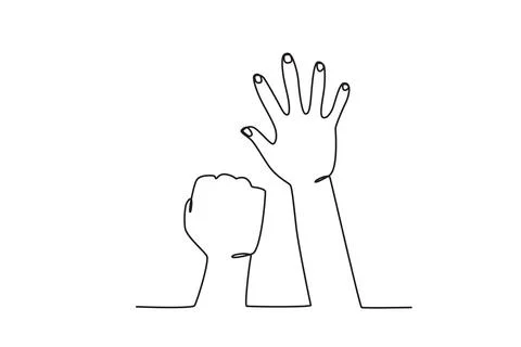 Hands raised fighting for justice Stock Illustration
