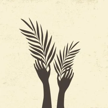 Hands Raised to God Stock Illustration