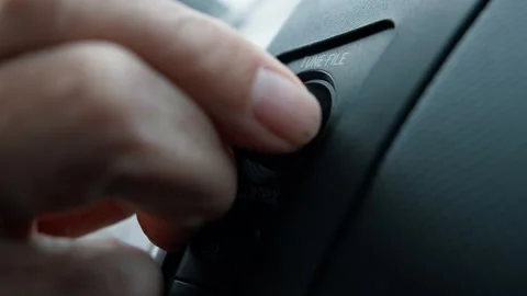 Hands Raising Up The Volume In The Car Stock Footage 275819743