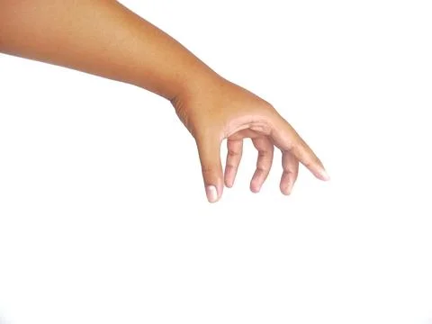 Hands reaching out to help or give gesture isolated on whhite background Stock Photos