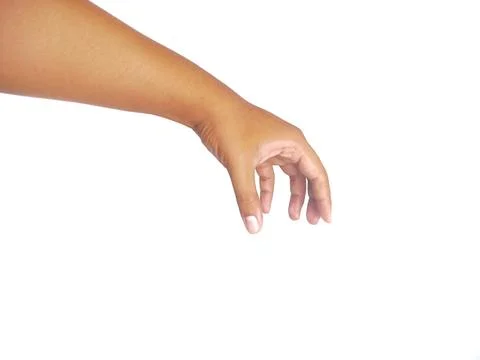 Hands reaching out to help or give gesture isolated on whhite background Stock Photos