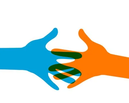 Hands reaching out Stock Illustration