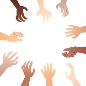 Hands Reaching To Product Stock Illustration