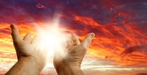 Hands reaching for the sky Stock Photos