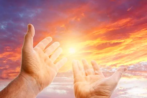 Hands reaching for the sky Stock Photos