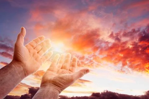 Hands reaching for the sky Stock Photos