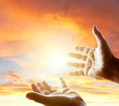 Hands reaching for the sky Stock Photos