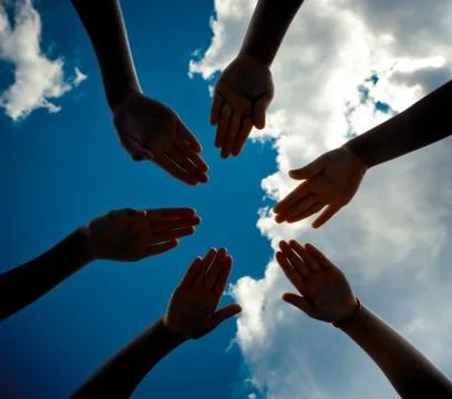 Hands reaching for the sky Stock Photos
