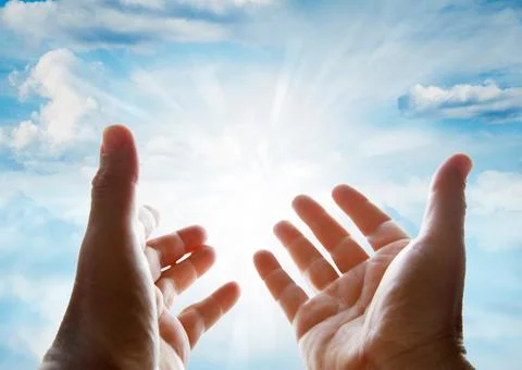 Hands reaching for the sky Stock Photos