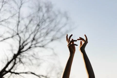 Hands reaching for the sky Stock Photos