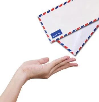 Hands receiving letter Stock Photos