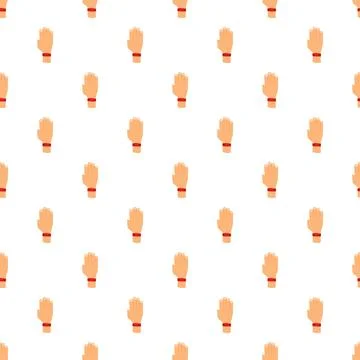 Hands with red bracelets repeating flat pattern 스톡 일러스트